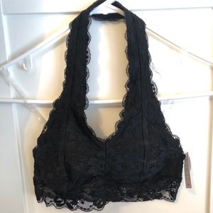 NWT Justice Girls Black Lace Halter Bralette